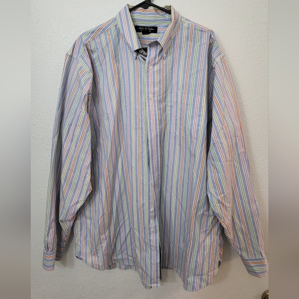Brooks Brothers Country Club Egyptian Cotton Button Shirt Men's XL - Picture 2 of 5